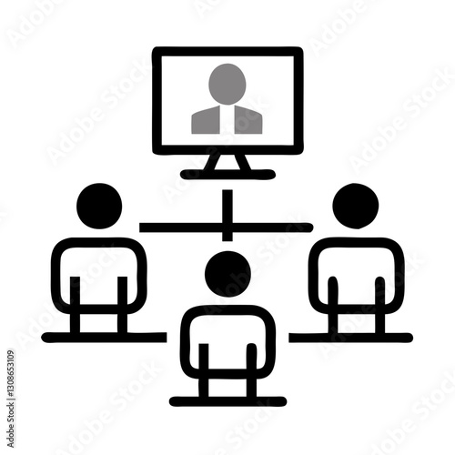 Online business meeting icon