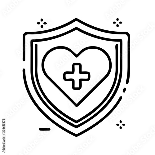 Medical shield with heart icon