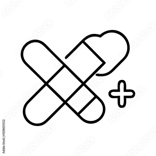 Medical cross bandage icon