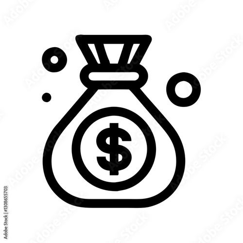 Decorative money bag icon