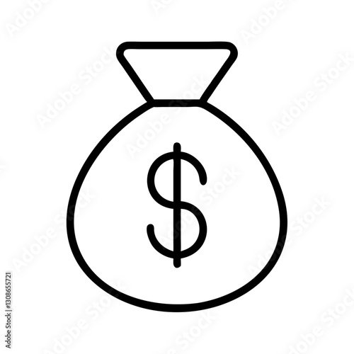 Monochrome dollar money bag icon