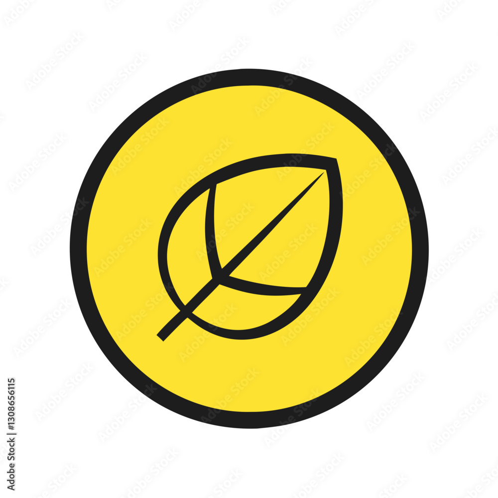 Yellow circle leaf icon Yellow circle leaf icon
