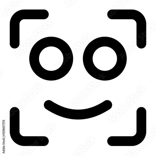face recognition icon for illustration