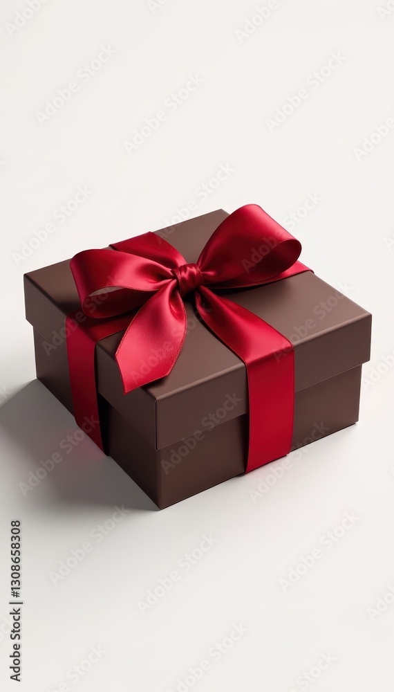 Elegant chocolate box with satin ribbon, isolated , candy, festive, romantic Elegant chocolate box with satin ribbon, isolated , candy, festive, romantic
