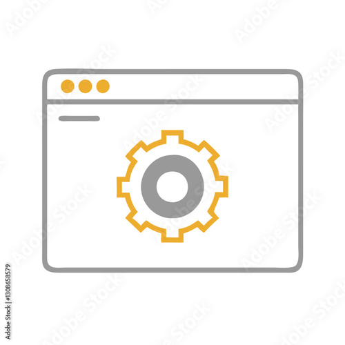 Browser window with yellow gear icon