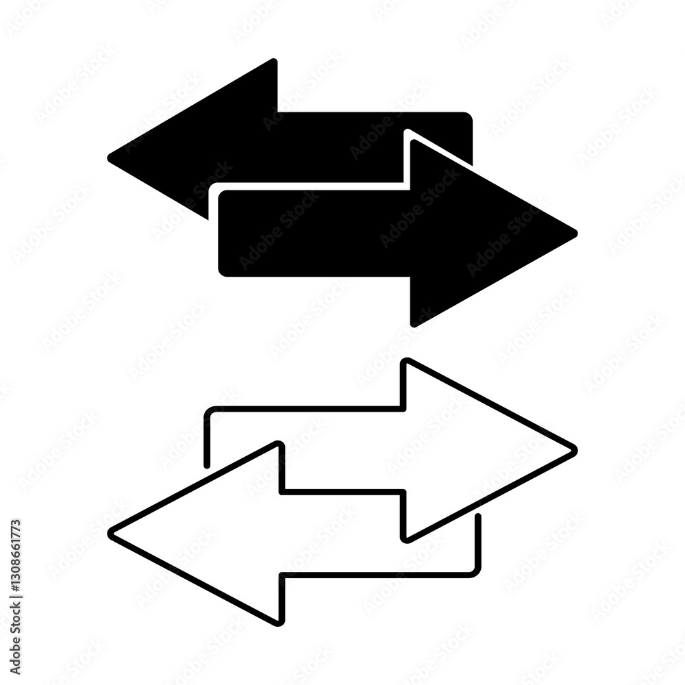 Direction arrows for transfer icon, Swap icon. sync, migration data symbol. flat vector illustration design. Direction arrows for transfer icon, Swap icon. sync, migration data symbol. flat vector illustration design.
