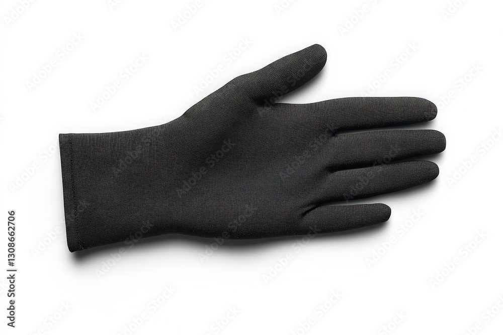 Black glove for open hand, studio shot, white background. Black glove for open hand, studio shot, white background.
