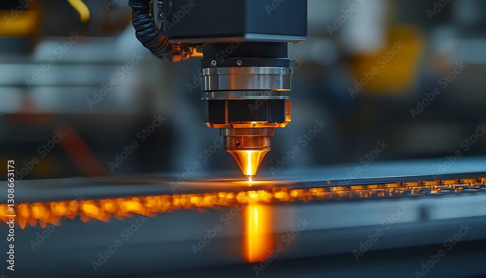 Laser cutting metal sheet in factory. Laser cutting metal sheet in factory.