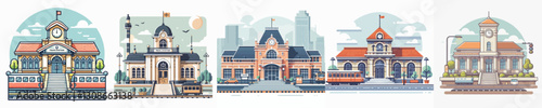 Vector of a train station building.