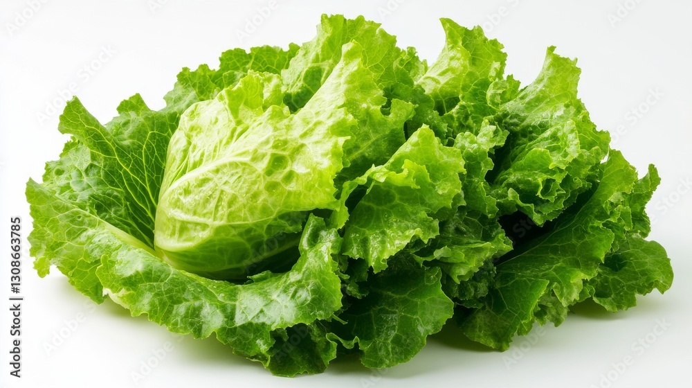 Fresh lettuce leaves on a white background.
Fresh lettuce leaves on a white background.