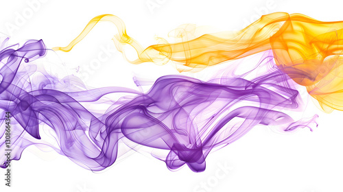 Abstract purple and yellow smoke flowing in the background, creating a dynamic and colorful fluid motion effect with vibrant hues.