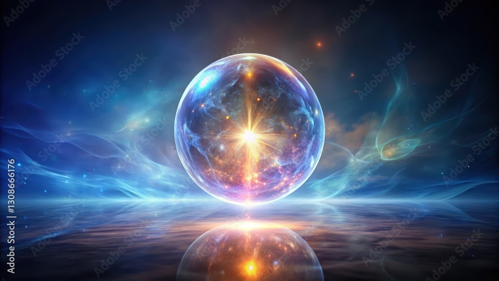 Obraz premium Glowing orb energy field suspended in air , otherworldly aura