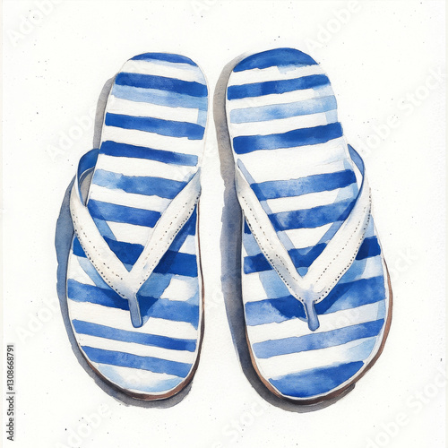 Striped flip flops evoke happy, summery mood