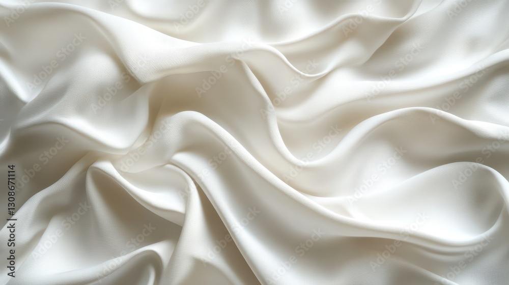 Fototapeta premium Soft flowing ivory silk fabric with smooth elegant waves