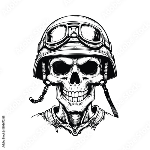 Military Soldier Skull Head illustration
