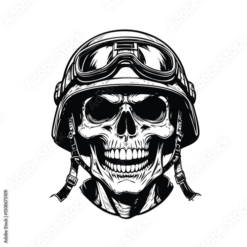 Military Soldier Skull Head illustration