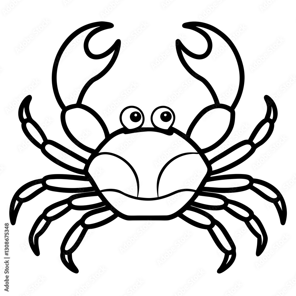 Fototapeta premium Elegant Crab Outline
