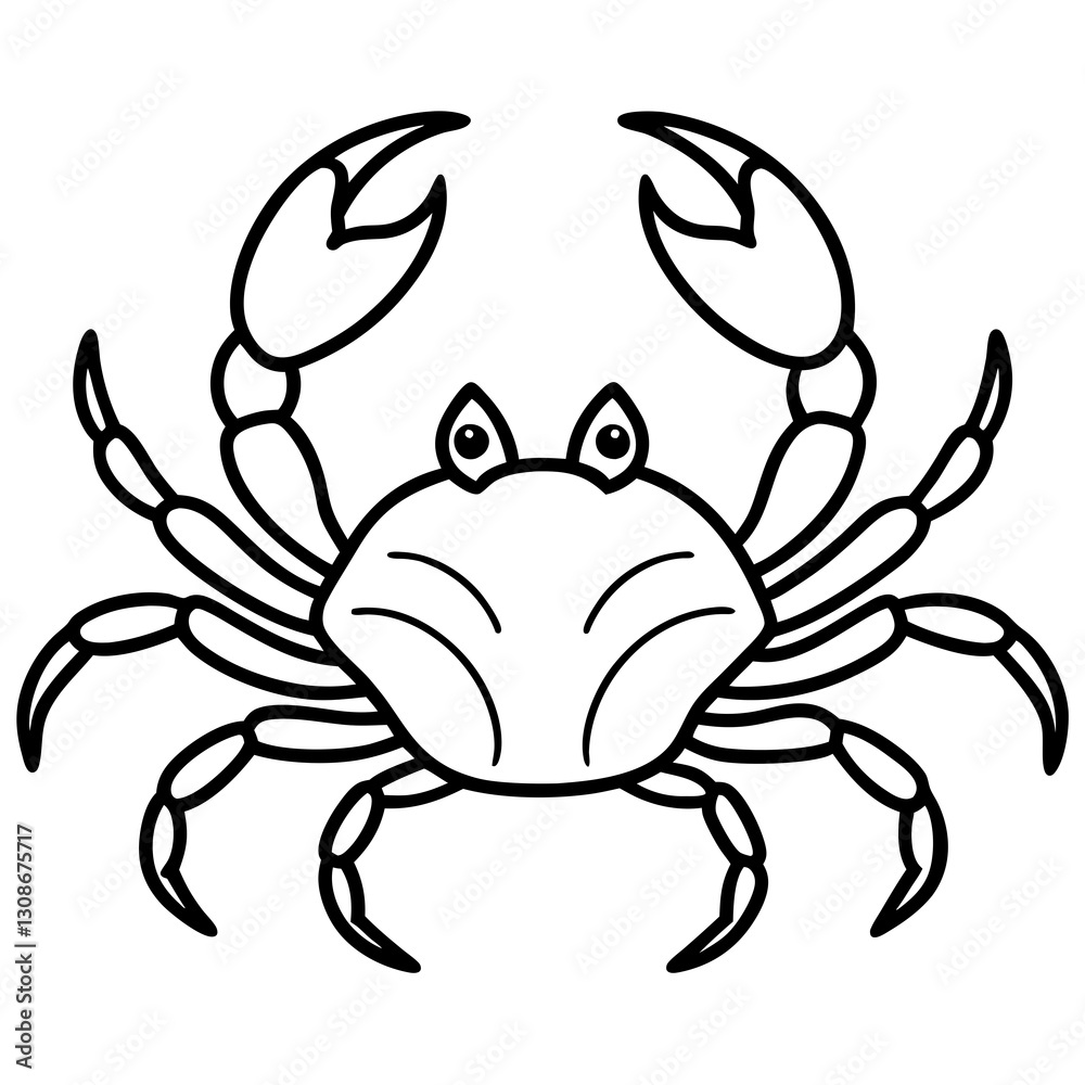 Elegant Crab Outline Elegant Crab Outline