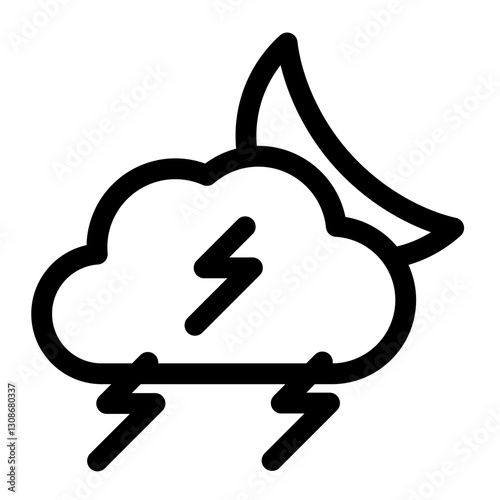 stormy night  icon for illustration