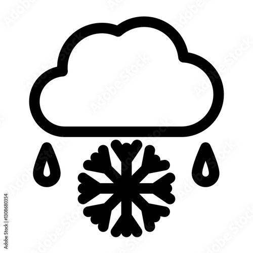 sleet  icon for illustration
