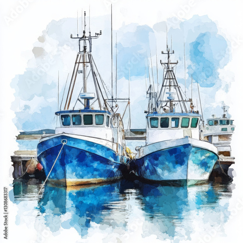 illustration painted realistic style boats look appealing