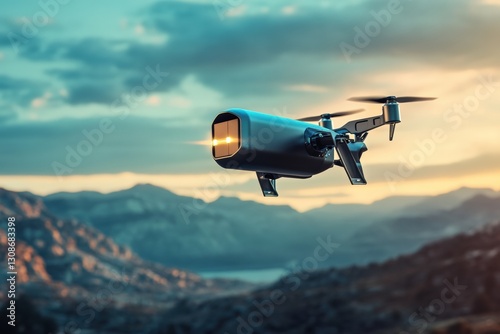 Wallpaper Mural High speed drone delivers artificial intelligence in mountainous region Generative AI Torontodigital.ca