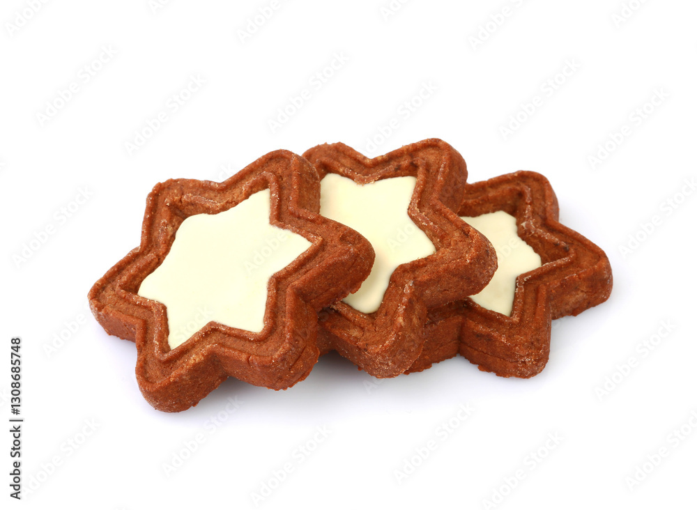 Star shaped cookies isolated on a white background