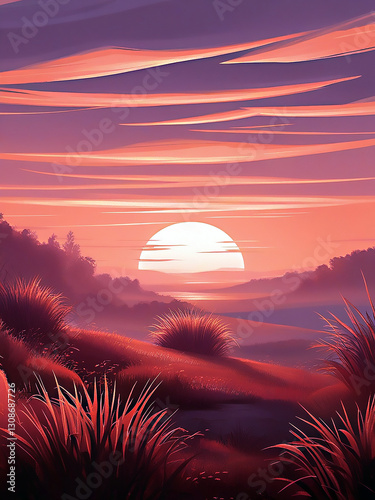 sunset in the mountains