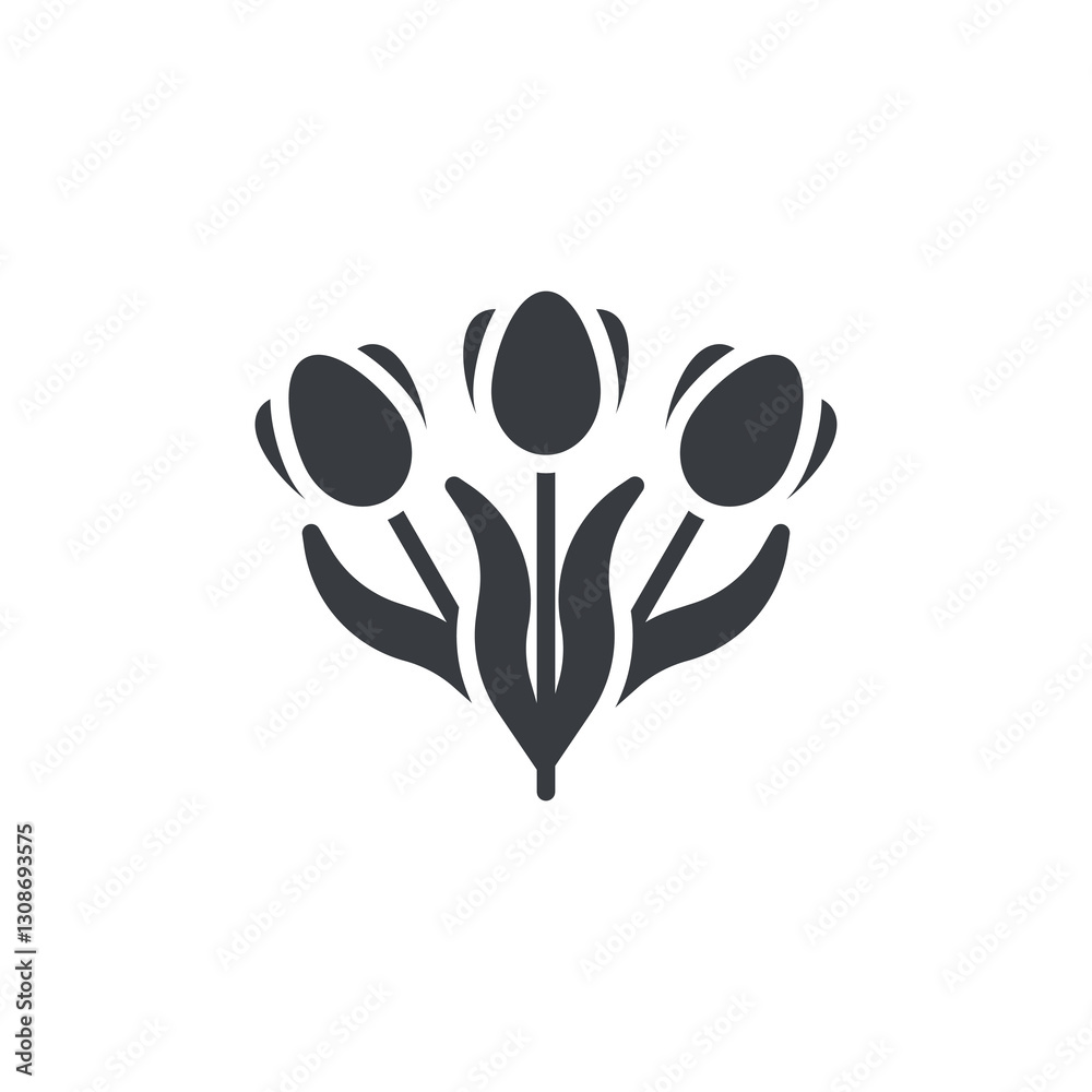 Naklejka premium Bouquet of spring flowers vector icon
