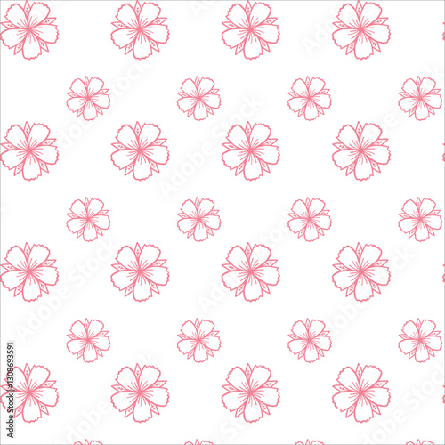 seamless pattern with pink flowers