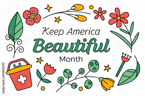 KEEP AMERICA BEAUTIFUL MONTH vector illustration