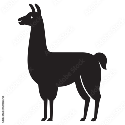 Elegant Llama Silhouette Artwork Illustration Design Resource