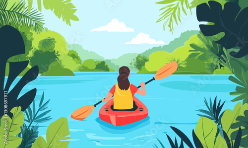 Summer Kayaking Adventure in Lush Greenery - Peaceful River Escape and Gadget-Free Vacation