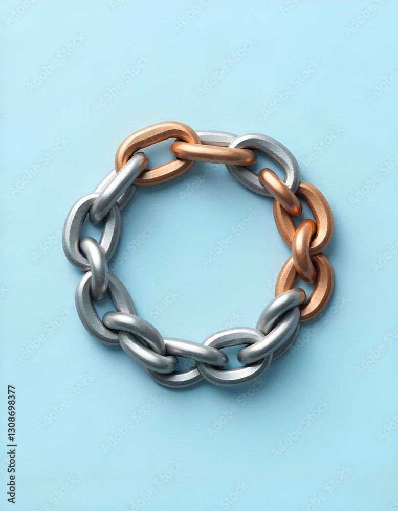 Fototapeta premium metal chain isolated on white
