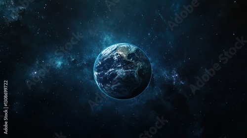 Blue Marble, Our planet earth in the vast expanse of cosmos scenery
