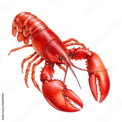 Red lobster illustration is showcased, bringing seafood cuisine to life
