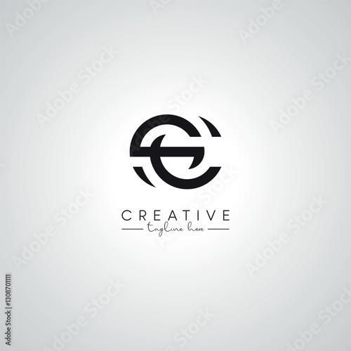 SC CS Letter Modern Unique Logo Design. Initial Based Monogram Template.
