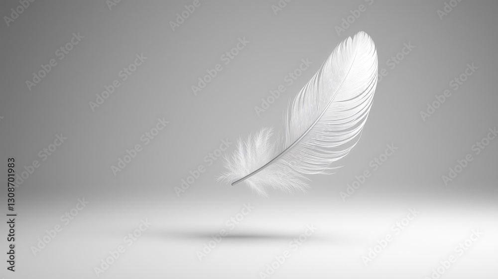 Obraz premium delicate white feather floats gracefully