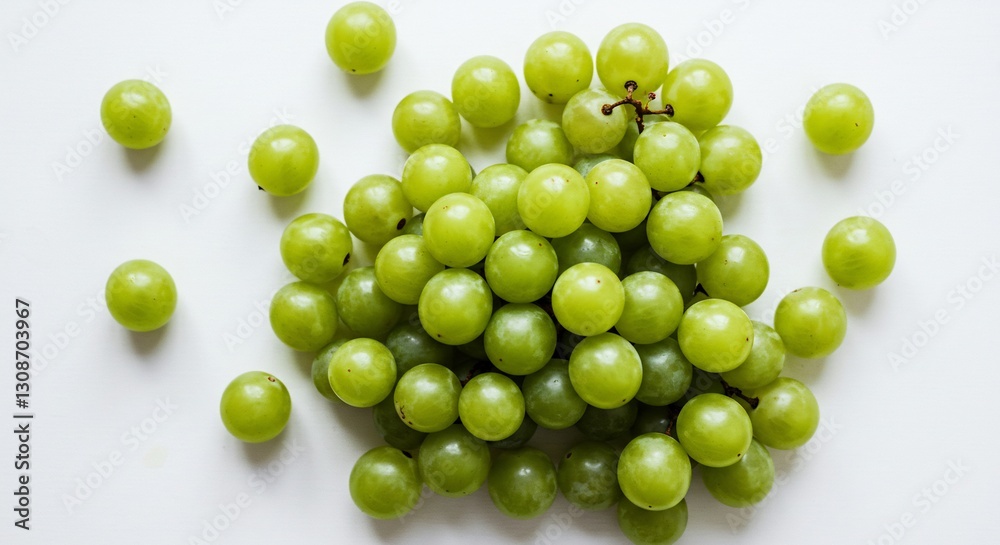 Bright Green Grapes Freshly Scattered. AI Generated Bright Green Grapes Freshly Scattered. AI Generated