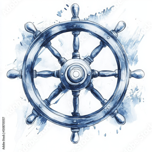 Illustration painted in realistic boho style conveys sense of nautical adventure