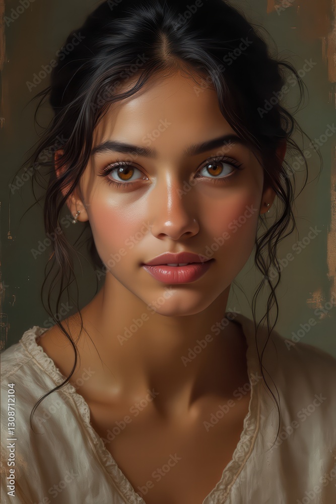 Naklejka premium Retrato de mujer hermosa 