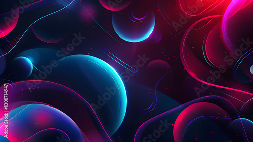 Abstract shapes in a dark background wallpaper designed for mobile devices, featuring a modern and minimalistic digital composition.