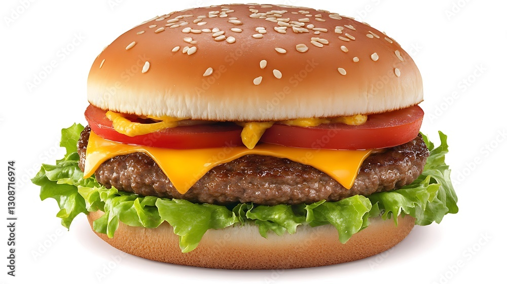 Classic Burger with Beef Patty, Cheese, Lettuce, and Tomato Classic Burger with Beef Patty, Cheese, Lettuce, and Tomato
