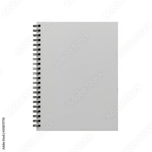 Blank Spiral Notebook on Transparent Background for Creative Mockups
