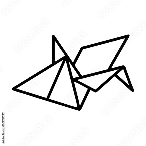 Students life Origami folds and paper art, line icon