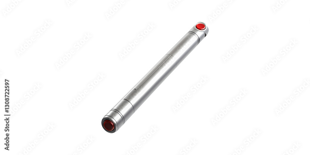 Metallic cylinder with red buttons isolated on transparent background Metallic cylinder with red buttons isolated on transparent background