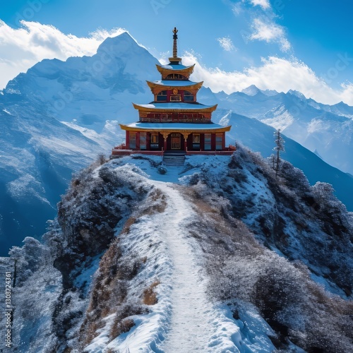 buddhist temple in the himalayas