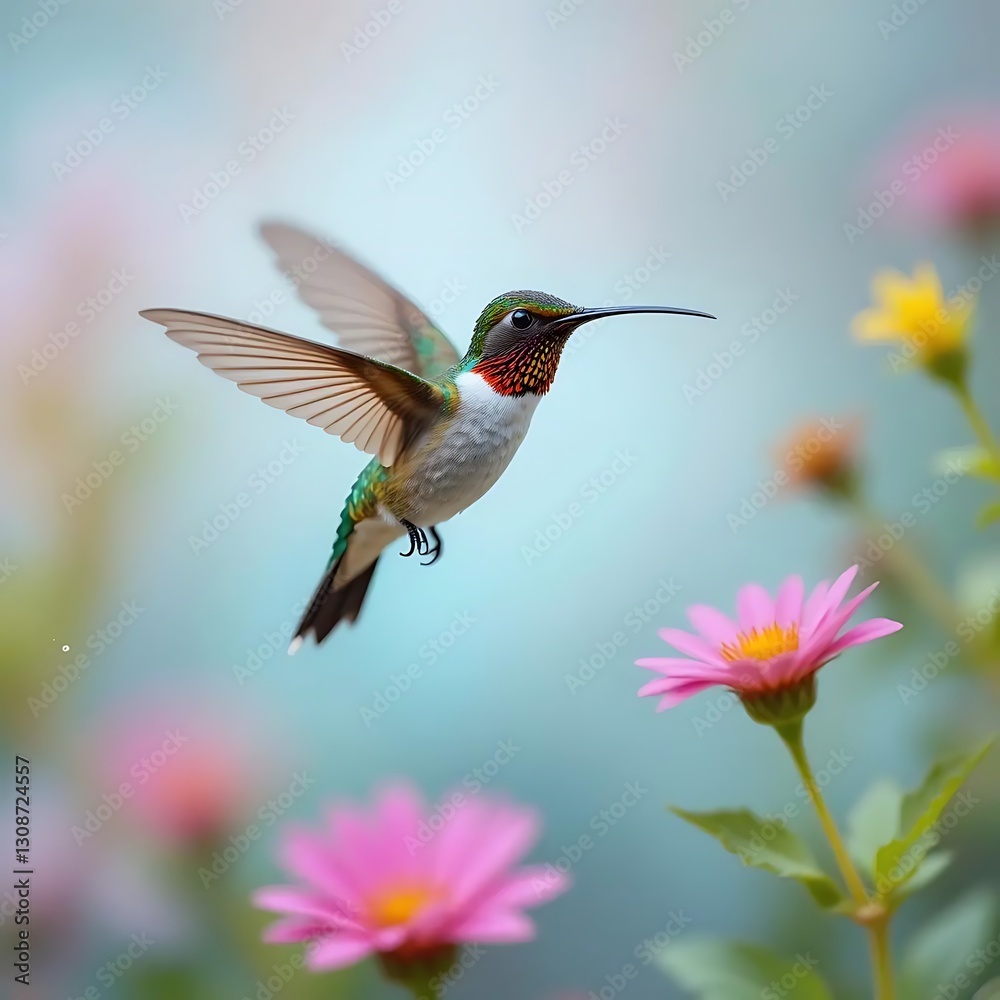 Fototapeta premium hummingbird on flower