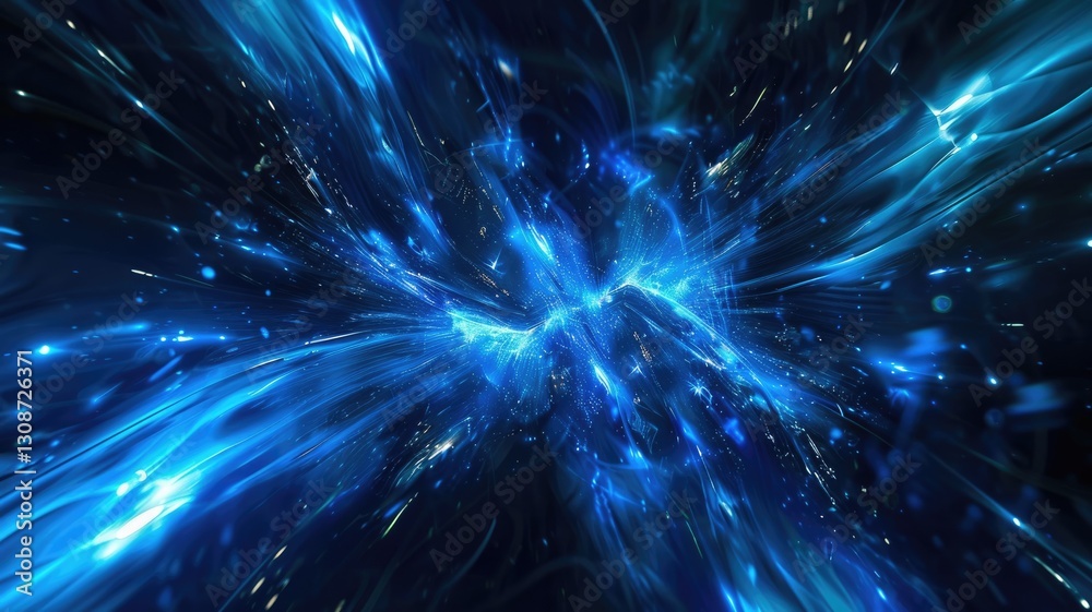 Abstract image beautiful blue light sparkling particles scattered across space background while swirling, create seamlessly scene effect perfect for designs evoke energetic and fantasy sense. AIG53. Abstract image beautiful blue light sparkling particles scattered across space background while swirling, create seamlessly scene effect perfect for designs evoke energetic and fantasy sense. AIG53.