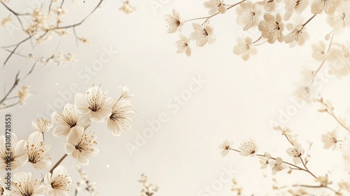 Watercolor flowers pattern japanese cherry blossom background wallpaper